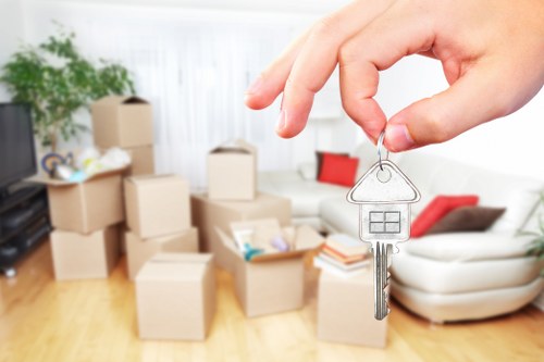 Packing and loading furniture into a removals van near Parsons Green