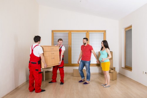 Local team removing office furniture in Parsons Green from a commercial property