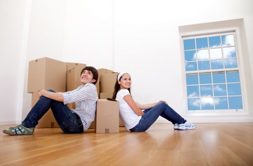 Removal van unloading items at a Parsons Green property