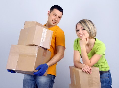 Office relocation service near Parsons Green with boxes and desks