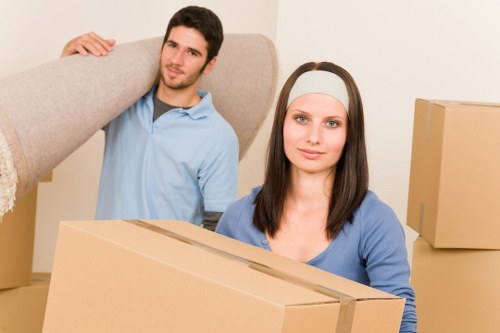 Removal van helping with furniture transport in Parsons Green